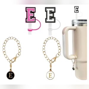 Intial "E" Straw Covers/Charms
